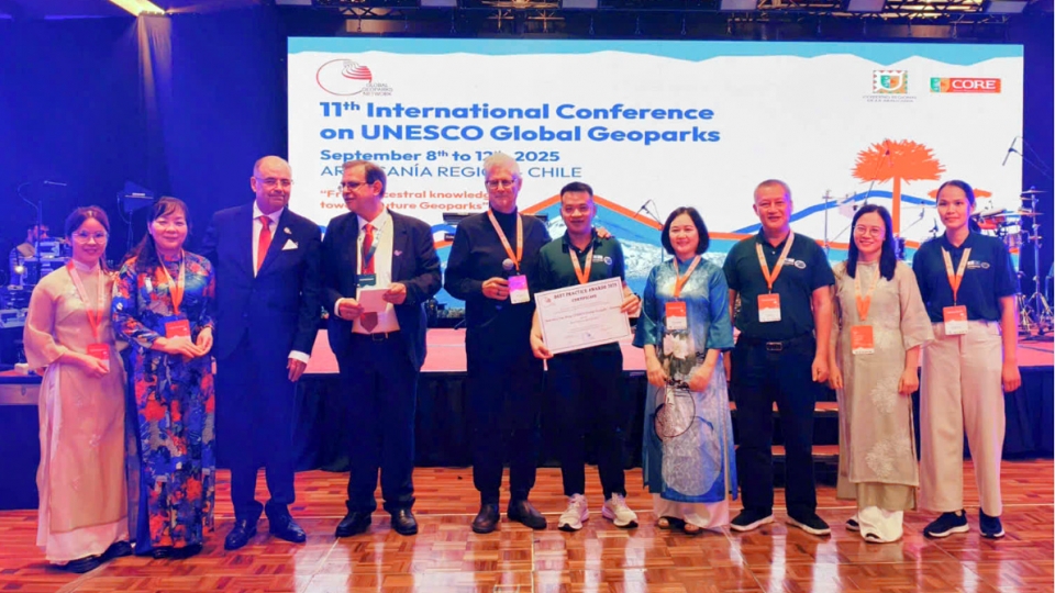 Non Nuoc Cao Bang Global Geopark honoured at UNESCO conference in Chile